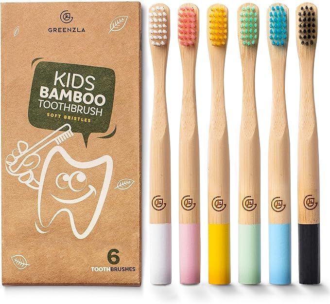 Greenzla Kids Bamboo Toothbrushes (6 Pack) | BPA Free Soft Bristles Toothbrushes | Eco-Friendly, ... | Amazon (CA)