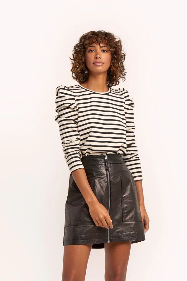 Black & White Striped Sweater | Talia Sweatshirt | Rebecca Minkoff | Rebecca Minkoff US