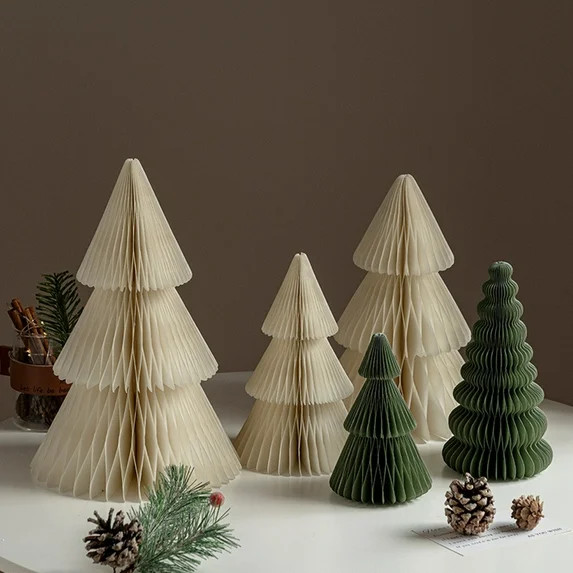 hiryomu Paper Christmas Tree 3D Honeycomb Paper Xmas Tree Ornament Rustic Tabletop Centerpiece fo... | Walmart (US)
