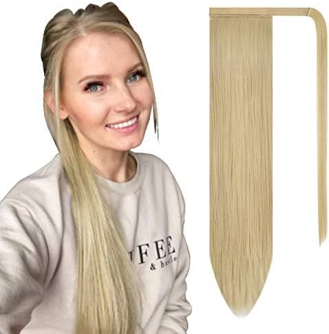 BARSDAR 26 inch Ponytail Extension Long Straight Wrap Around Clip in Synthetic Fiber Hair for Women  | Amazon (US)