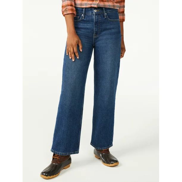 Free Assembly Cropped Wide Leg Jeans - Walmart.com | Walmart (US)