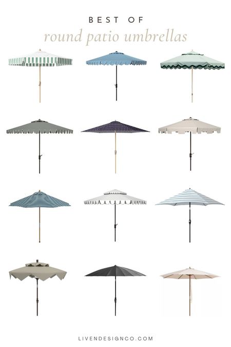 Round patio umbrella. Outdoor umbrella. Spring decor. Striped umbrella. Scalloped patio umbrella. Outdoor dining. Patio dining table. Cabana striped.  Neutral umbrella. 

#LTKSeasonal #LTKhome #LTKsalealert