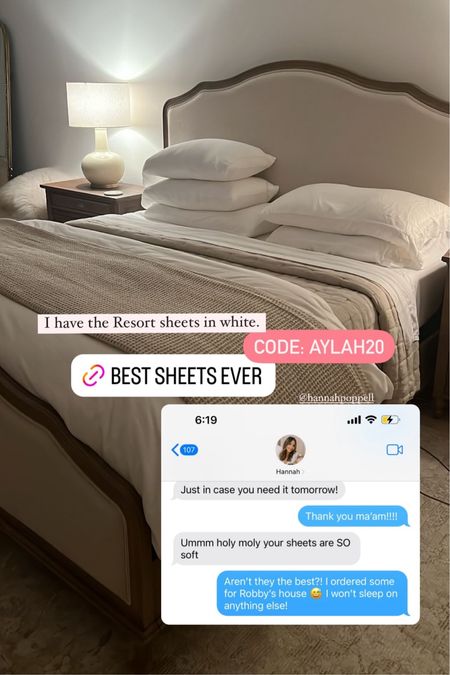BEST SHEETS EVER!!!!! I love my resort sheets from Cariloha. Use code AYLAH20 . #home #bedding #bedroom #sheets 

#LTKhome