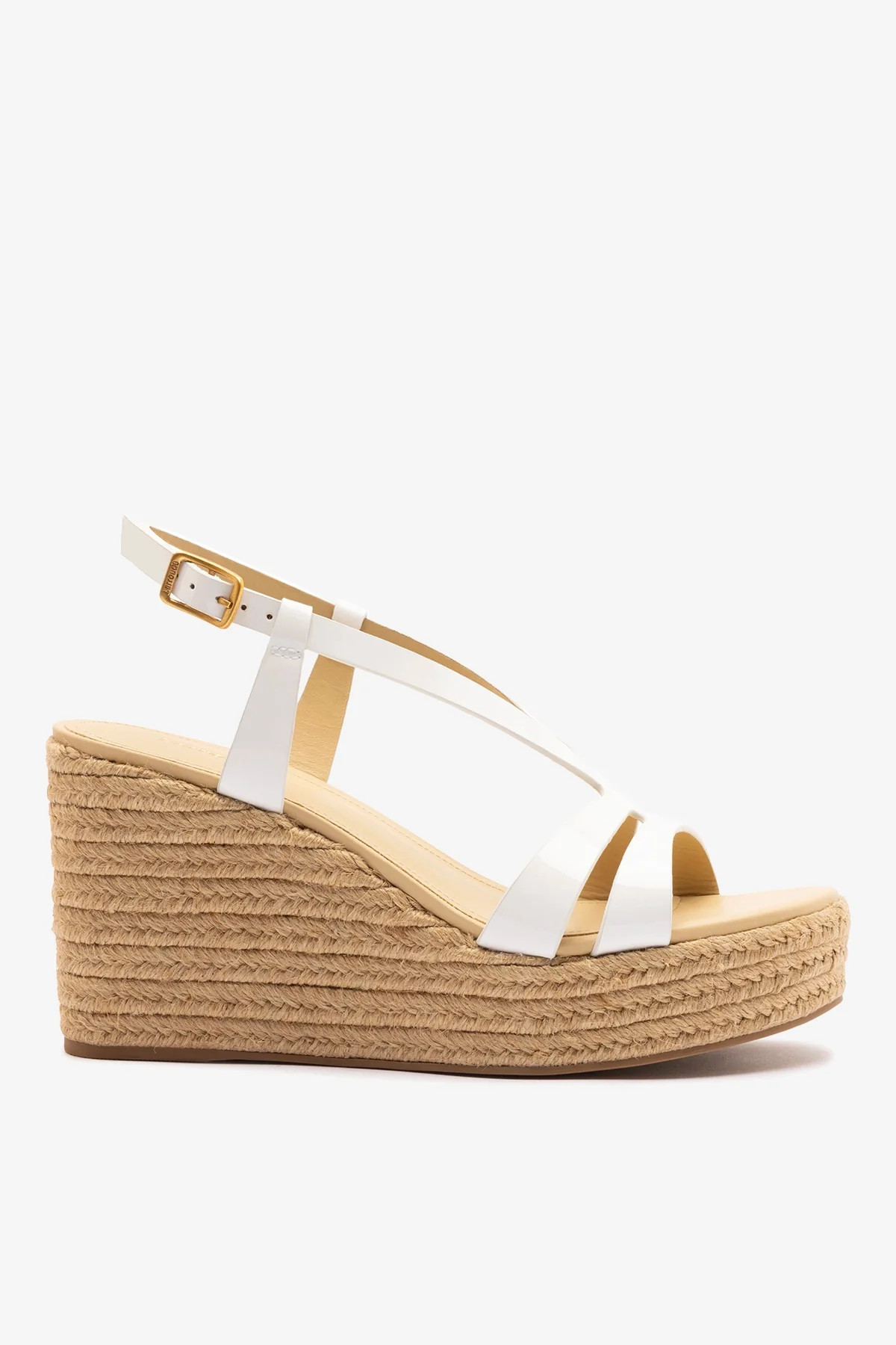 Daphne Espadrille Sandal White Patent Leather | Larroude