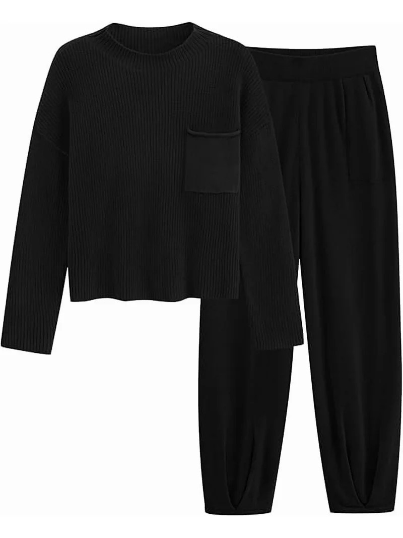 PRETTYGARDEN Women's Winter 2 Piece Sweater Set Casual Pullover Top High Waisted Sweatpants Track... | Walmart (US)