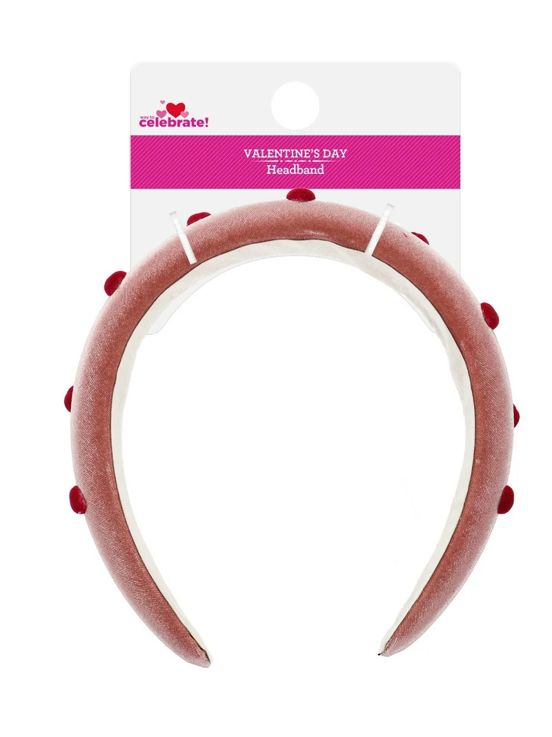 Way to Celebrate Valentine's Day Red and White Hearts Headband, 1 piece | Walmart (US)