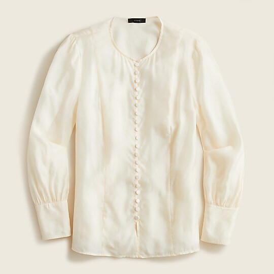 Eco cupro covered button top | J. Crew US