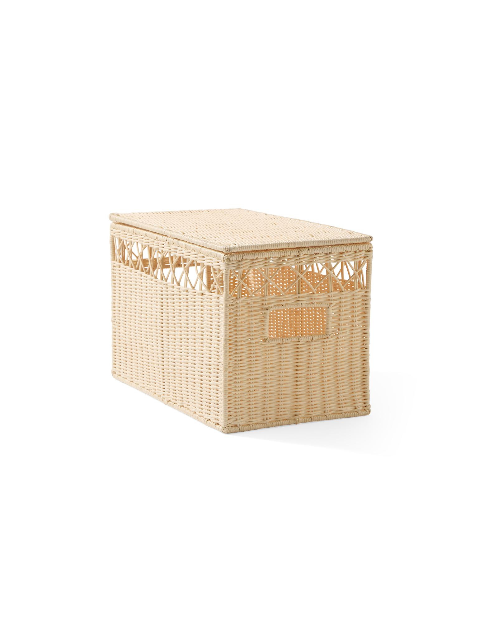 Farley Wicker Lidded Bin | Serena and Lily