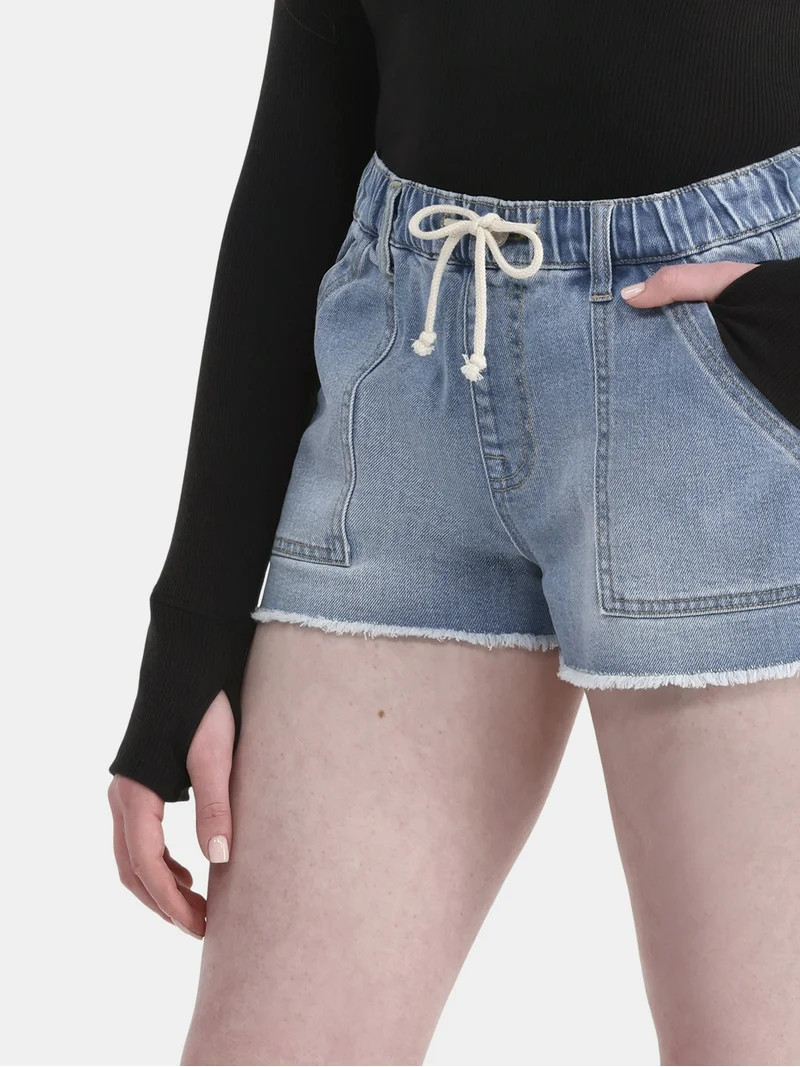 No Boundaries Drawstring Utility Shorts with Porkchop Pockets, 2" Inseam, Women's | Walmart (US)
