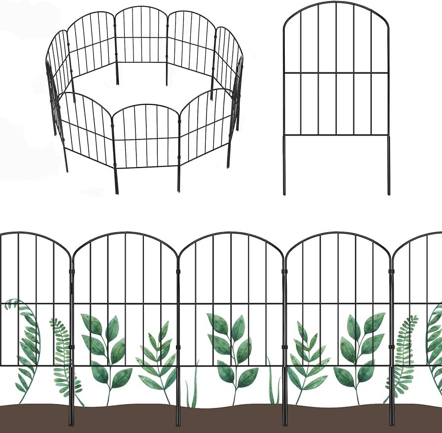 OUSHENG Decorative Garden Fence 10 Panels, Total 10ft (L) x 24in (H) Rustproof Metal Wire Fencing... | Amazon (CA)