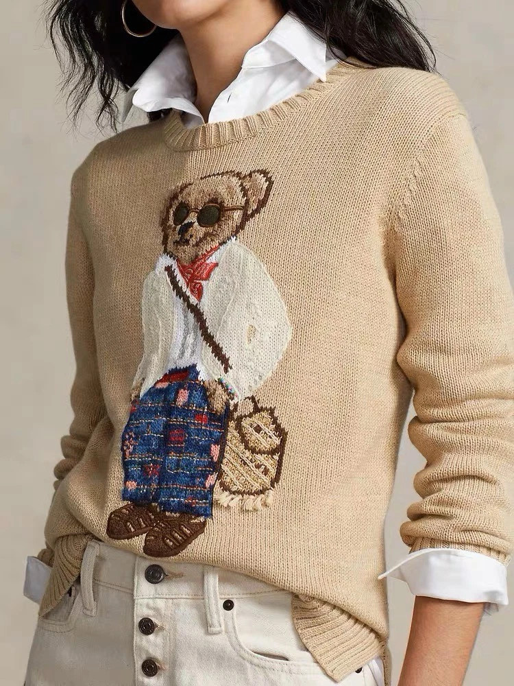 Polo Ralph Lauren Polo BEAR Knit Beige Sweater COTTON WOMEN'S M new | eBay | eBay US