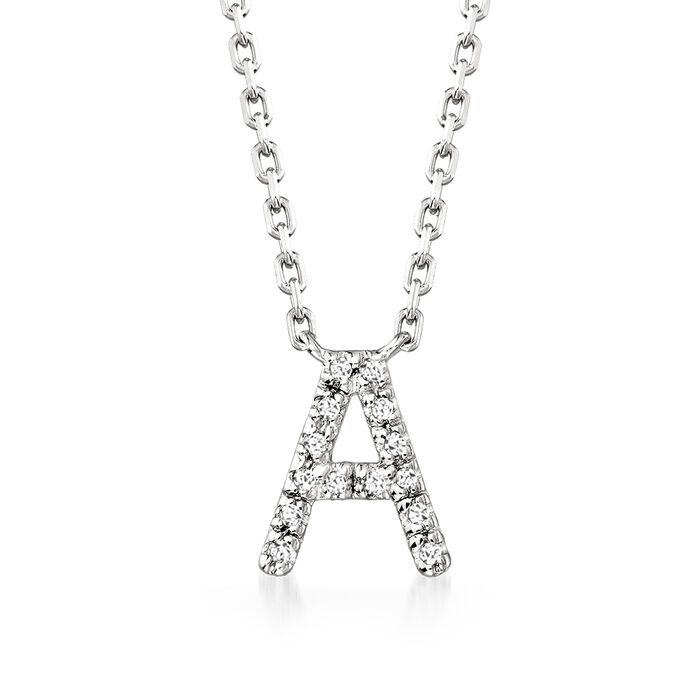 Diamond Accent Initial Necklace in Sterling Silver | Ross-Simons