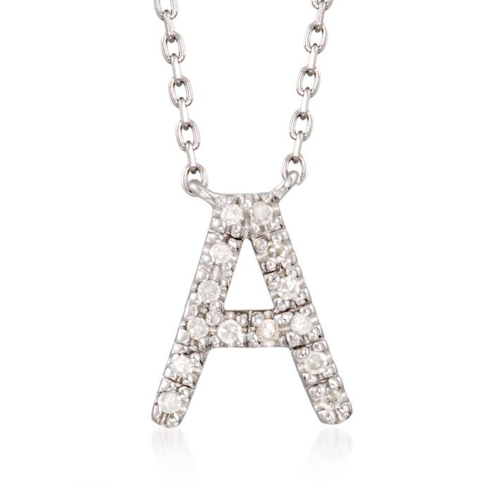 Diamond Accent Initial Necklace in Sterling Silver | Ross-Simons