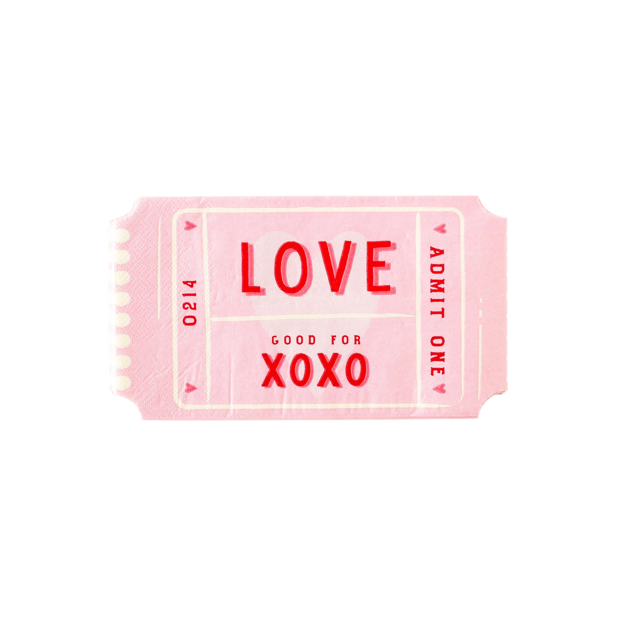 Love Ticket Shaped Dinner Paper Napkin | My Mind's Eye