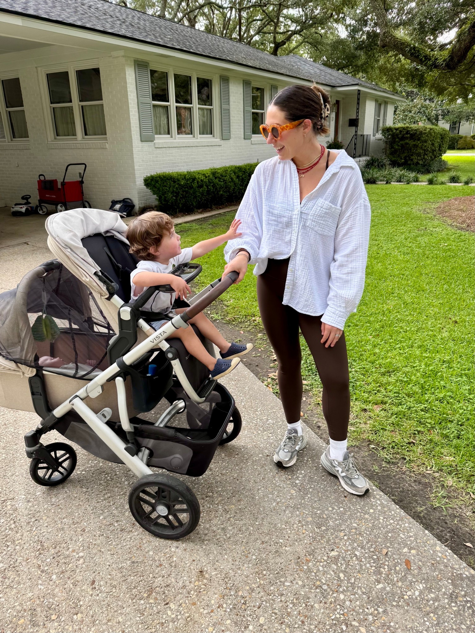 Easy mom athleisure OOTD. Workout clothes. Athleisure. Workout set. Matching set. Under $100. Stroller. Amazon finds. Finds under $100. Finds under $50. LTKseasonal. Ltkfindsunder100. LTKkids. 

#LTKFindsUnder100 #LTKSeasonal #LTKKids