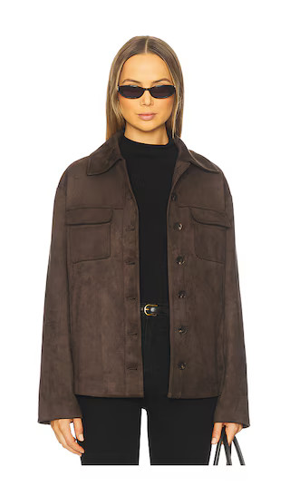 Irene Faux Suede Jacket in Espresso Brown | Revolve Clothing (Global)