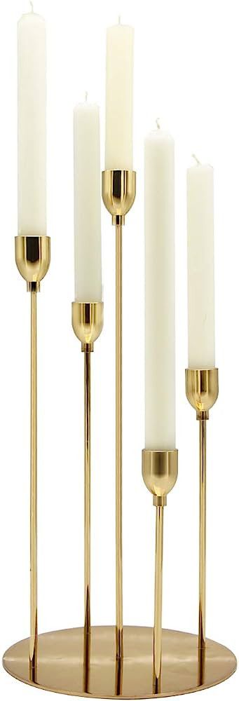 VINCIGANT Gold Taper Candle Holders,Metal 5 Arms Amazon Home Decor Finds Amazon Favorites | Amazon (US)