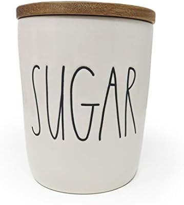 Rae Dunn by Magenta LL Large Letter Canister (SUGAR- SMALL- WOOD LID) | Amazon (US)