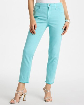 Women's Girlfriend Slim Frayed Crop Jeans in Bondi Blue | Chico's | Chico's