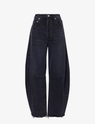 Horseshoe exaggerated barrel-leg organic-cotton jeans | Selfridges