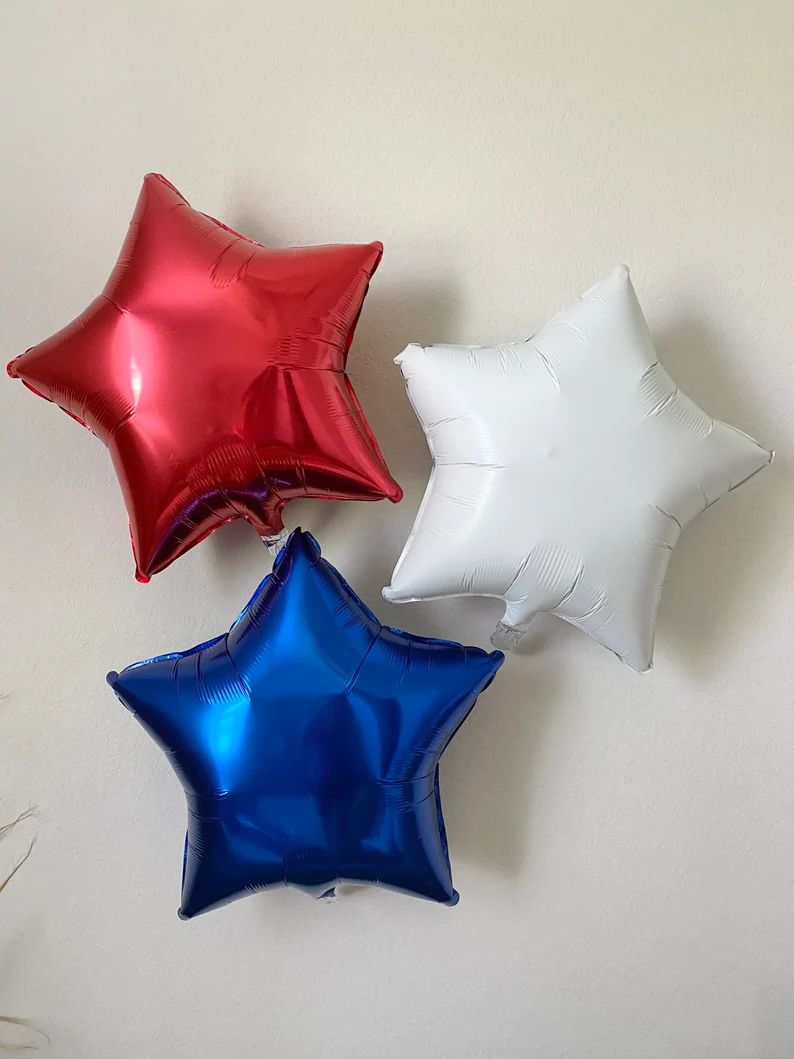 Red White Blue 19 Inch Mylar Balloon 4th of July Balloons | Etsy | Etsy (US)