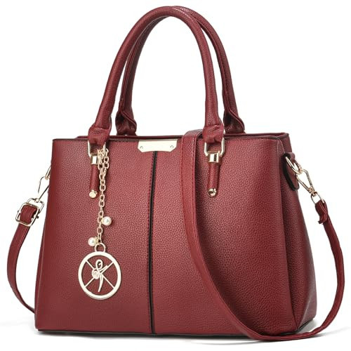 Purse and Handbags for Women, 3 Zip Compartments Tote Bag Designer Shoulder Purse Top Handle Satchel Bags | Amazon (US)