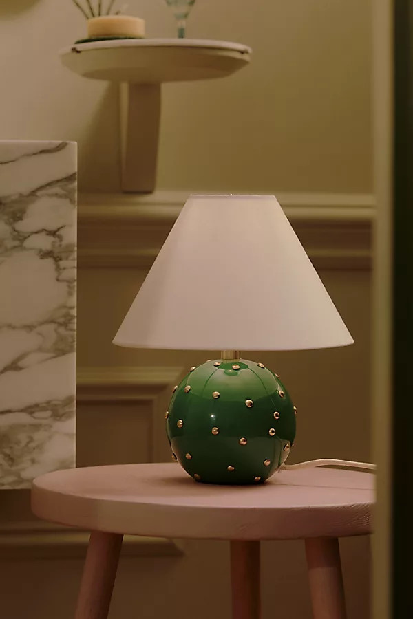 Jeanette Beaded Mini Brass Table Lamp | Anthropologie (US)