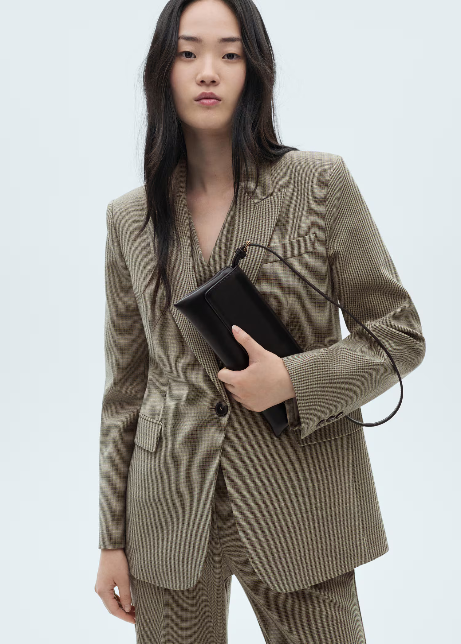 Micro-houndstooth suit jacket - Women | MANGO USA | Mango (US/MX/AU)