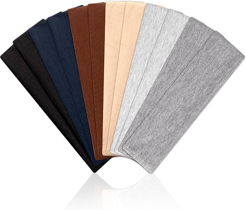 12PCS Headbands for Women Non Slip - Cute Hair Bands for Women's Hair - Soft Cotton Cloth Elastic... | Amazon (US)