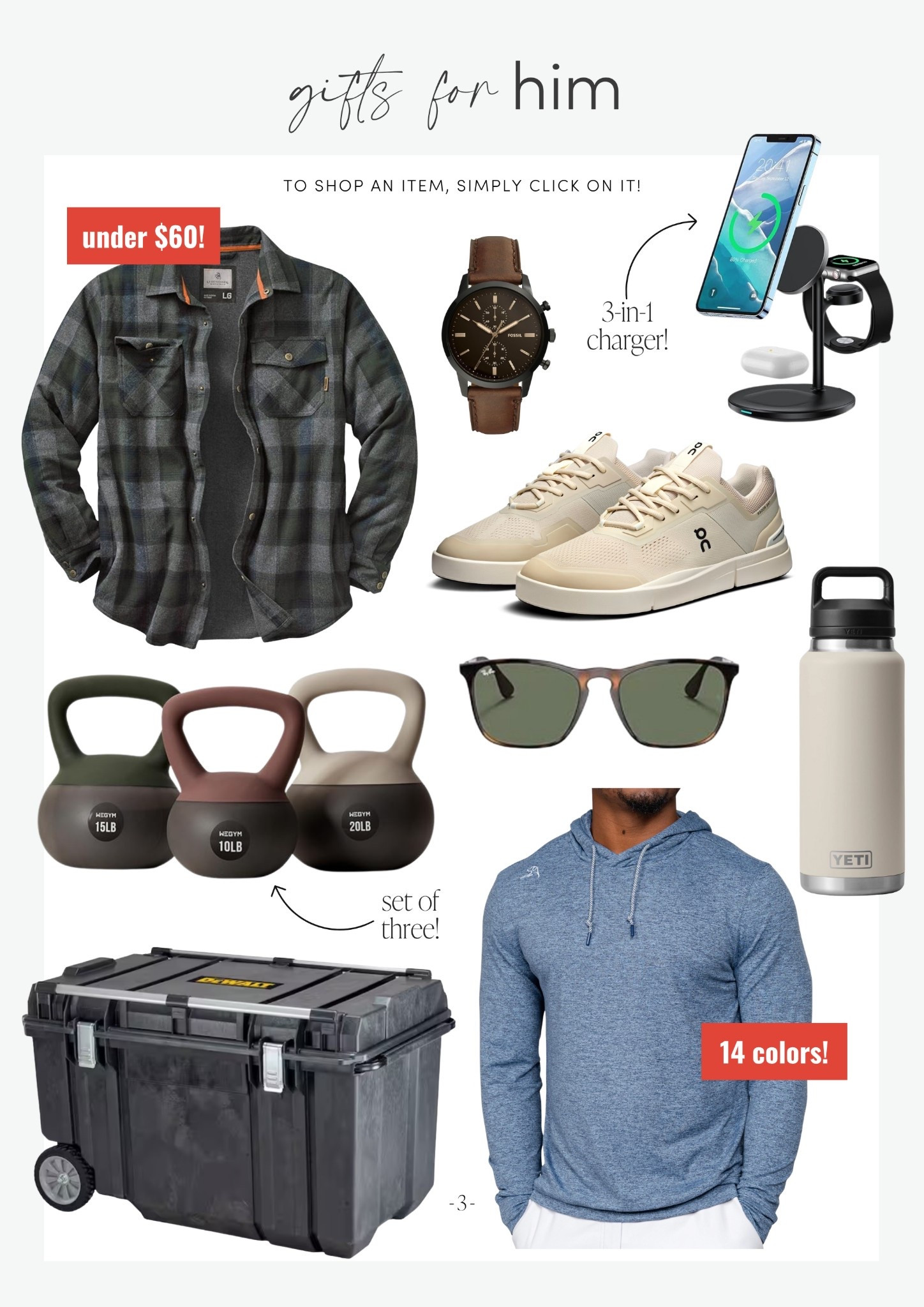 Gifts for him! Guys can be tricky to shop for, so I pulled together gifts he’ll actually use and love — from gadgets to wardrobe staples.

ComeStayAwhile, Amanda Vernaci 

GiftsForHim | HolidayGifting | LTKHoliday | LTK gift guide | LTK men 

#LTKMens #LTKHoliday #LTKGiftGuide