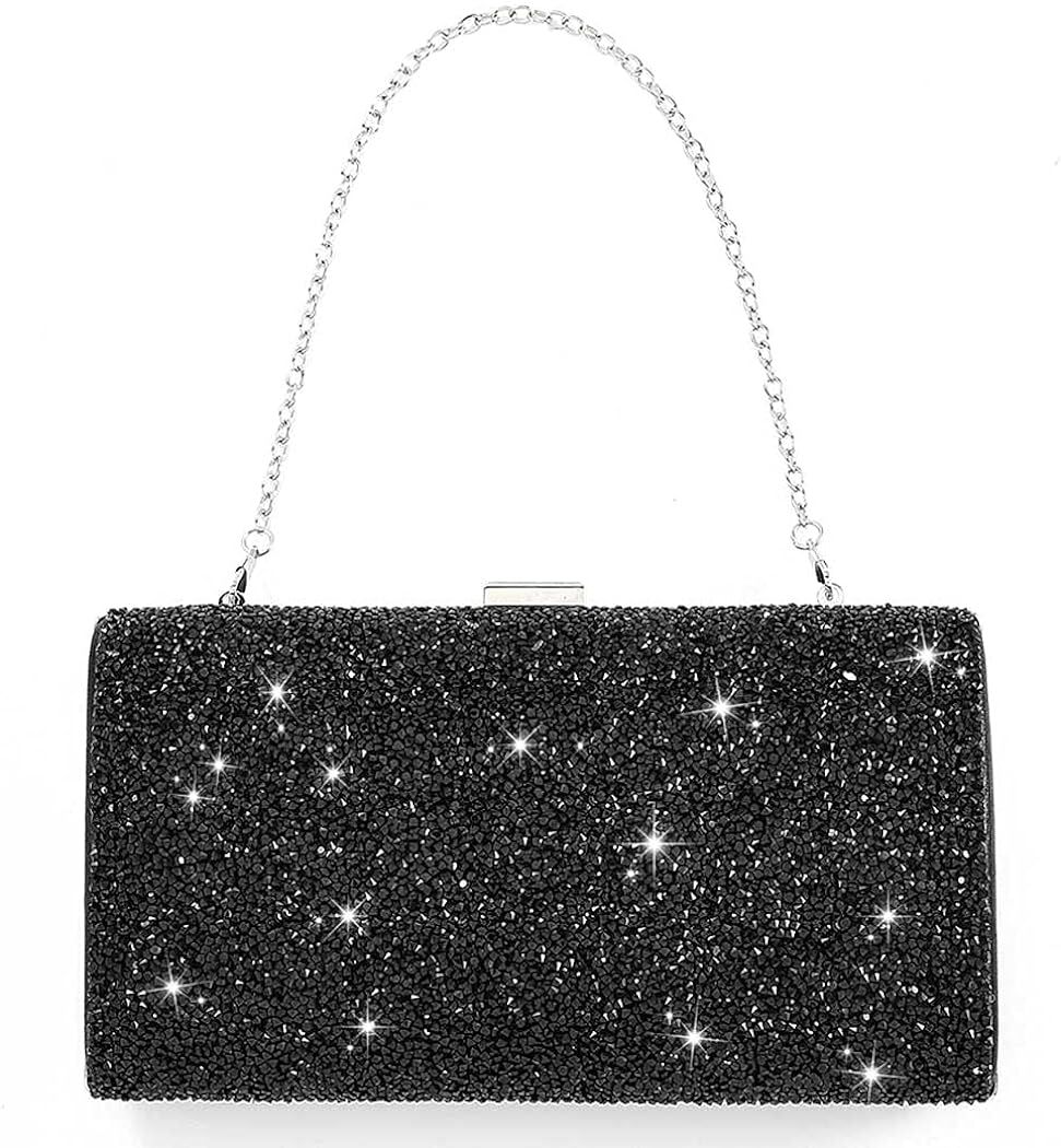 ELABEST Glitter Evening Clutch Bag Rhinestone Two Side Handbag Crossbody Shoulder Purse Wedding P... | Amazon (US)