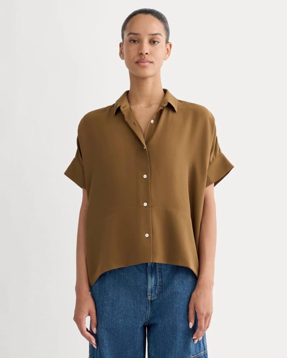 The Boxy Shirt in Washable Silk | Toffee | Everlane
