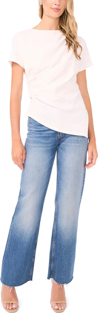 Asymmetric Side Ruched Short Sleeve Top | Nordstrom