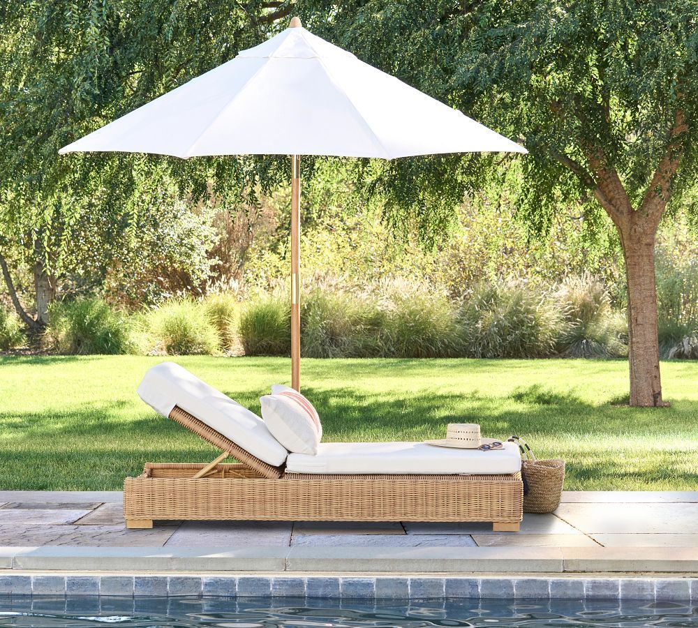 Huntington Wicker Outdoor Chaise Lounge | Pottery Barn (US)