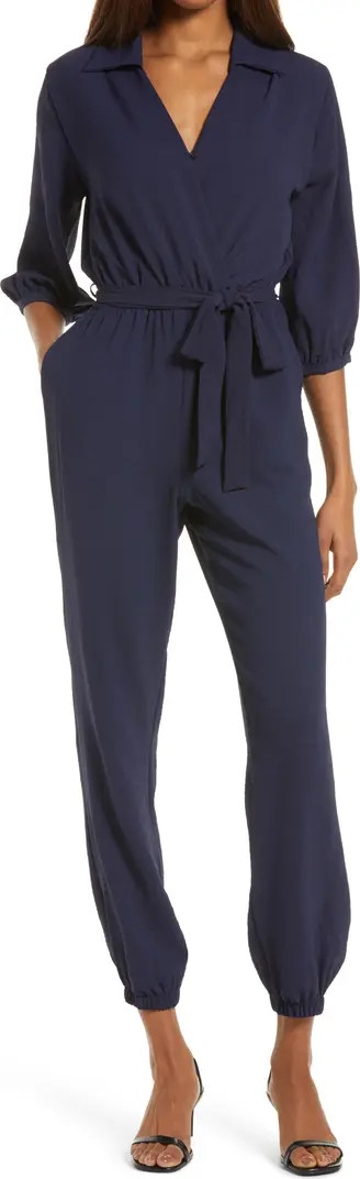 Tie Waist Long Sleeve Jumpsuit | Nordstrom