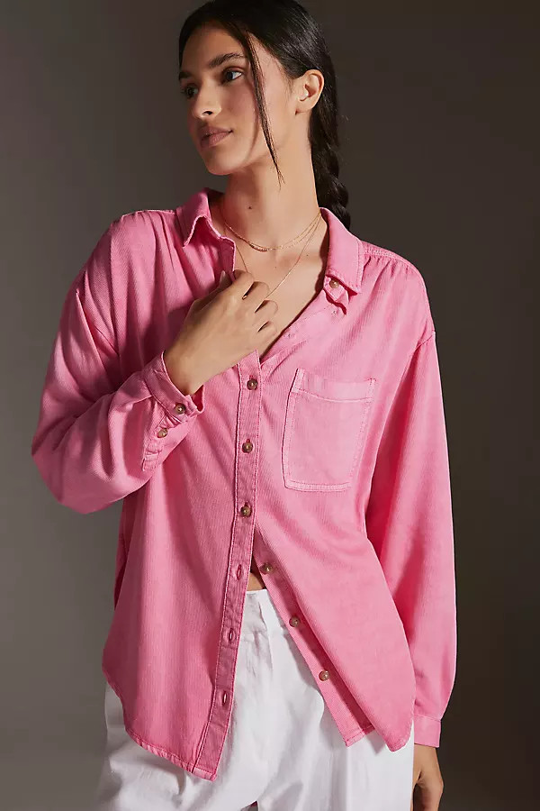 Pilcro Boyfriend Buttondown By Pilcro in Pink Size L | Anthropologie (US)