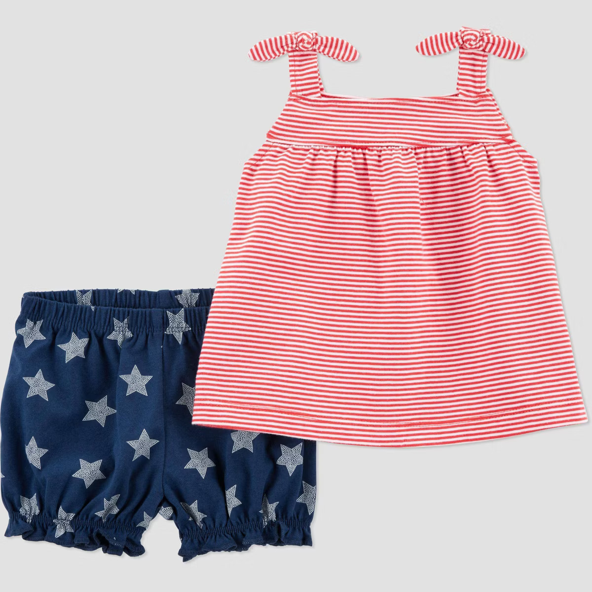 Carter's Just One You® Baby Girls' 2pc Stripes and Stars Top & Bottom Set - 18M: Cotton Jersey, ... | Target