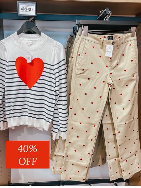 Valentine’s Day outfit 
40% off 
Heart sweater 
Heart pants

#LTKover40 #LTKsalealert #LTKfindsunder50