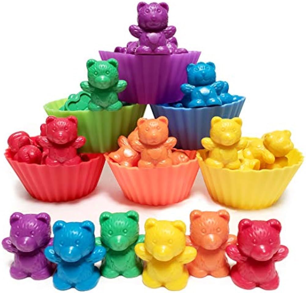 Jumbo Counting Bears with Stacking Cups - Montessori Educational Sorting Rainbow Toys For 3 Year ... | Amazon (US)