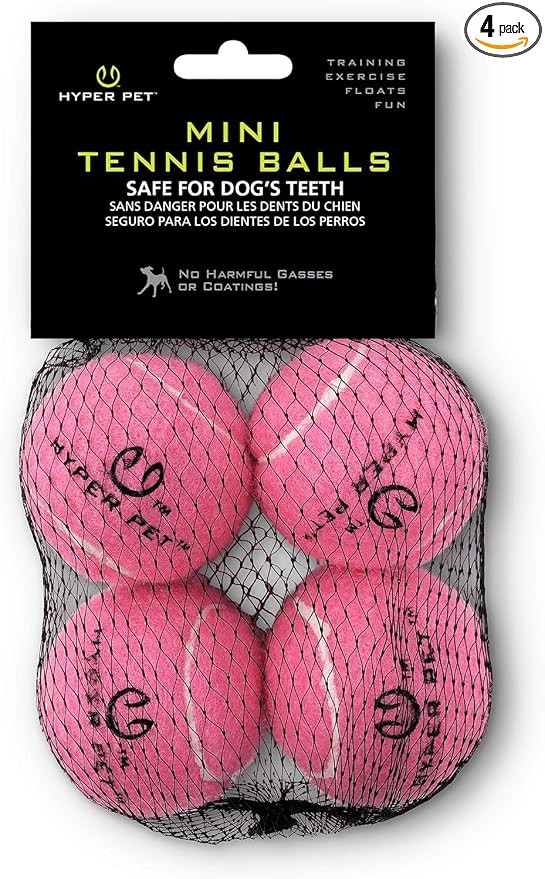 Hyper Pet Mini Extra Small Tennis Balls for Dogs, 1.75 Inch, 4 Pack, Pink | Amazon (US)