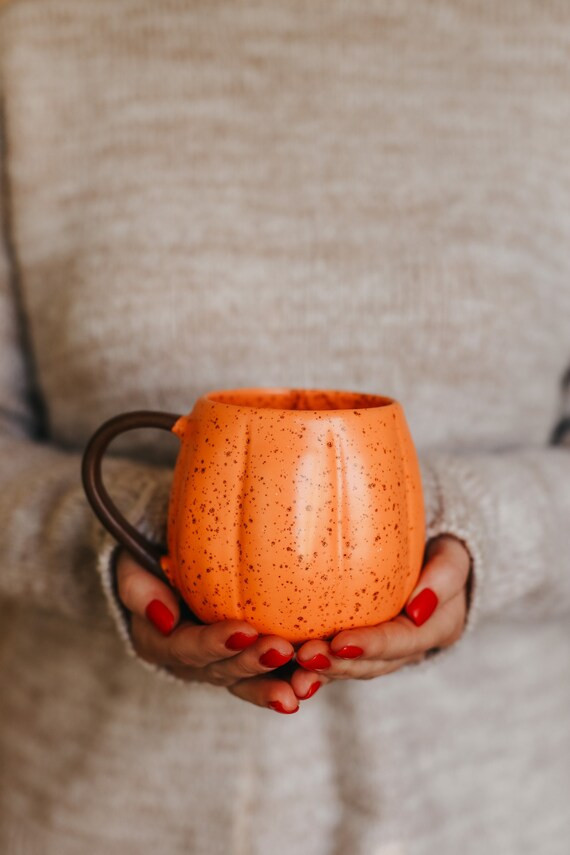 Pumpkin Shaped Mug Orange Pumpkin Cup Hello Pumpkin Fall - Etsy | Etsy (US)