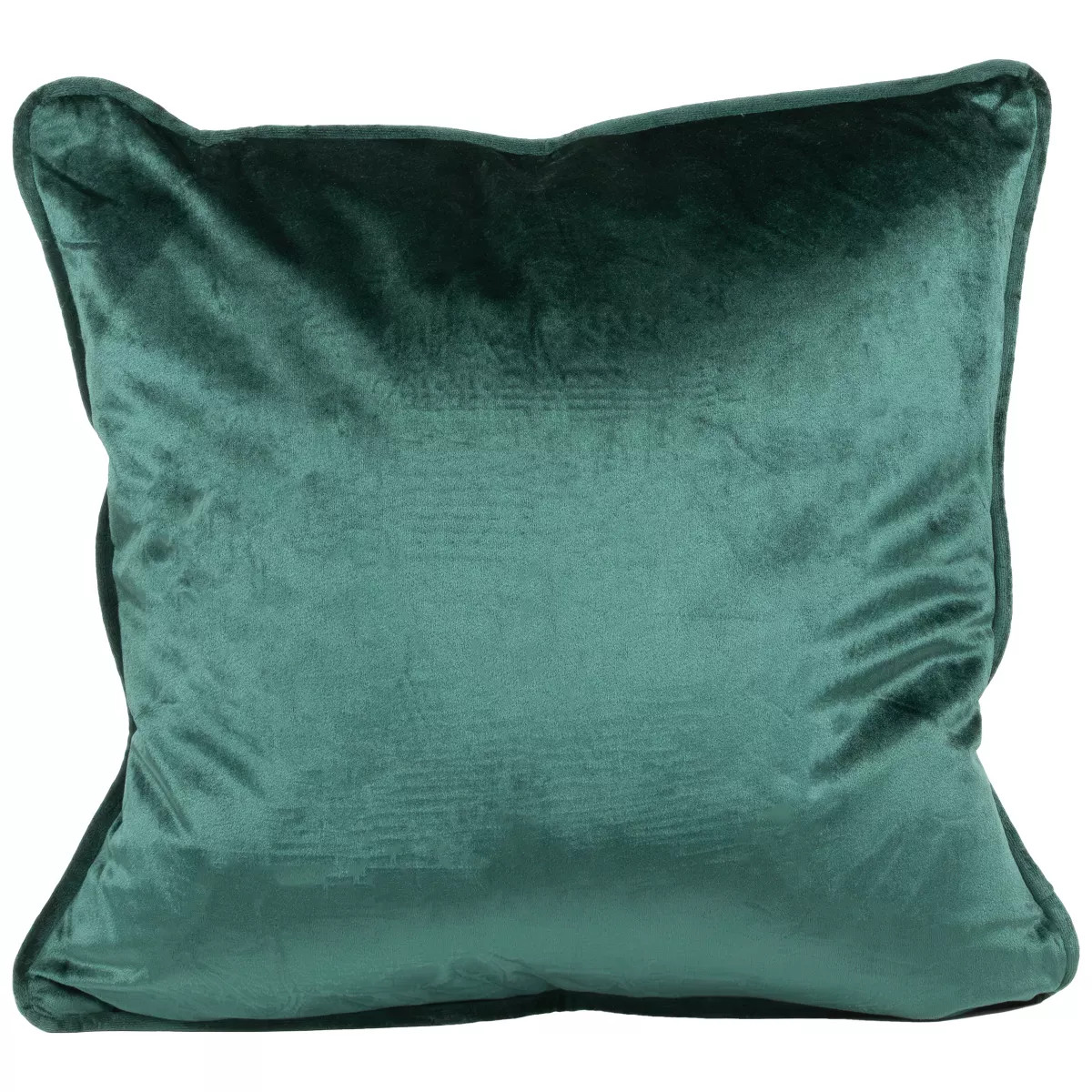 Northlight 16" Solid Hunter Green Plush Velvet Square Throw Pillow with Piped Edging | Target