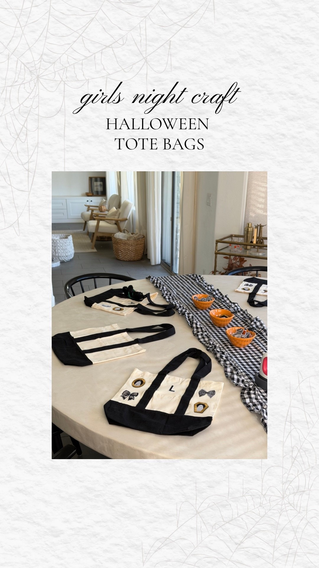 DIY tote bags 🖤👻 perfect for book club, trick-or-treating, errands & more! Save this for your next girls night craft sesh

#LTKSeasonal