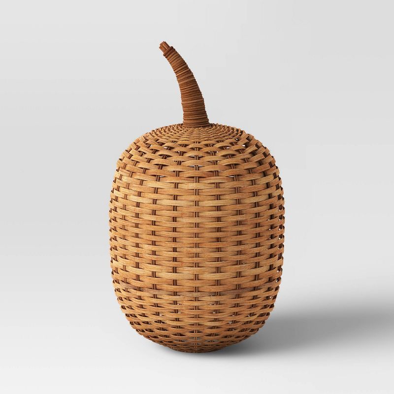 Tall Square Light Woven Core Wicker Pumpkin - Threshold™ | Target