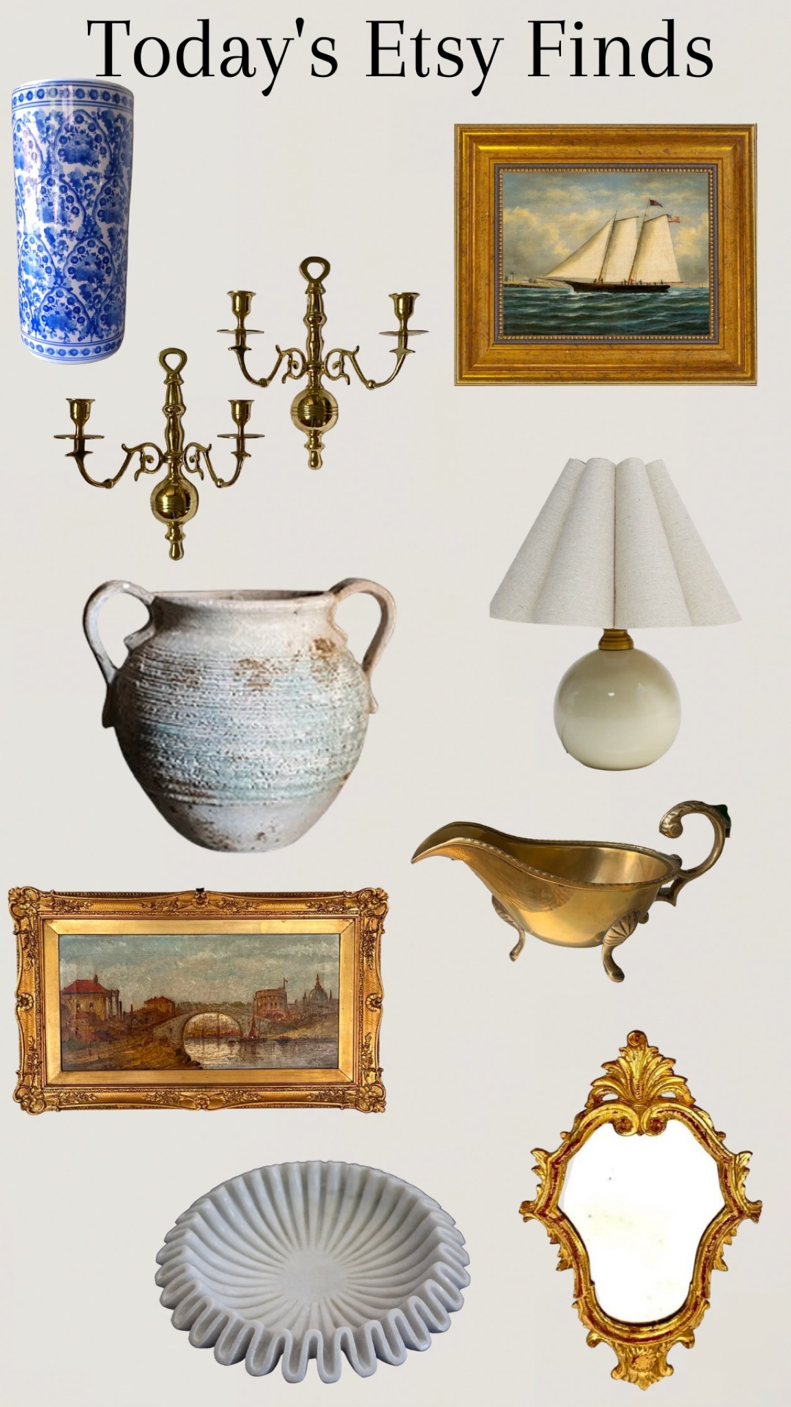 Table lamp, vintage framed art, umbrella stand, candle sconces, trinket fish 

#LTKunder100 #LTKstyletip #LTKhome