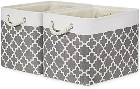 Bidtakay Storage Bins Fabric Storage Shelf Baskets for Organizing Set of 2 Collapsible Linen Bins... | Amazon (US)