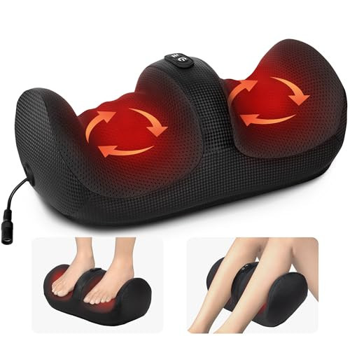 Medcursor Foot Massager with Heat - Foot and Calf Massager with Massage Roller, Deep Massage for Plantar Fasciitis, Pain Relief, Neuropathy, Relax for Home or Office Use (Not Cordless) | Amazon (US)