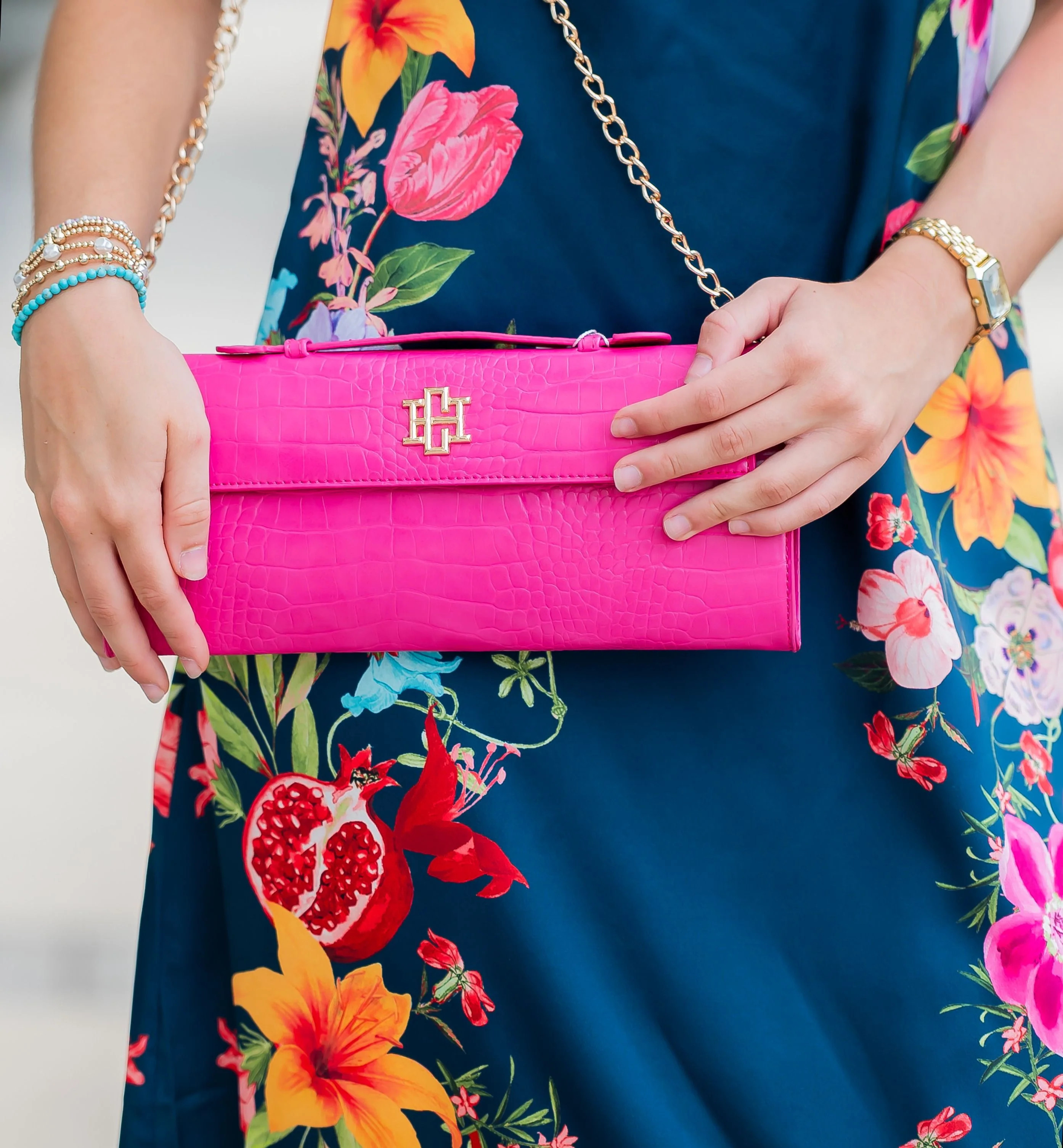 Betty Clutch Hot Pink EC | Caroline Hill