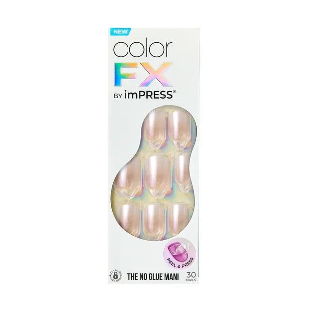 KISS imPRESS Color FX Press-On Nails, No Glue Needed, White, Short Square, 33 Ct. | Walmart (US)