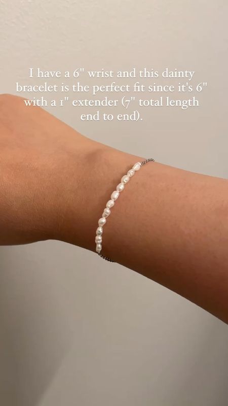 Pretty dainty pearl bracelet for small wrists

I have a 6" wrist and this dainty bracelet is the perfect fit since it's 6" with a 1" extender (7" total length).

Amazon finds
Pavoi jewelry

#LTKFindsUnder100 #LTKGiftGuide